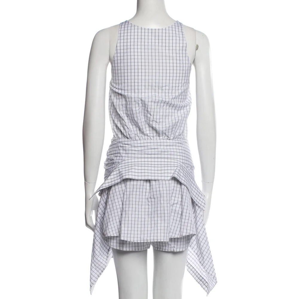 ALEXANDER WANG Plaid Print Scoop Neck Poplin Tie-Waist Romper w/Tags Sz US 6 - Picture 4 of 11